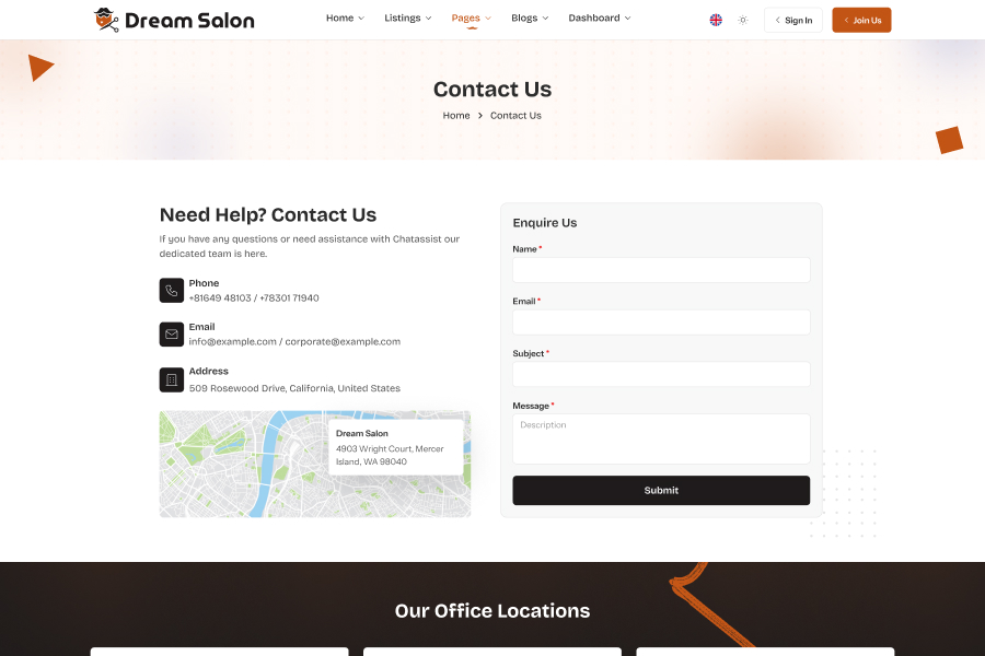 Contact Us Page Demo